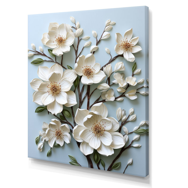 Dogwood Field Pointillism Collage IV sur toile, H 44 po x l 34 po x P 1,5 po, Toile tendue