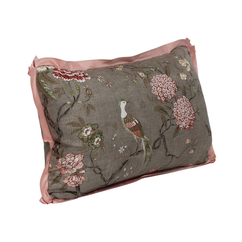 Oriental Bird Signature Butterfly Flange Accent Pillow