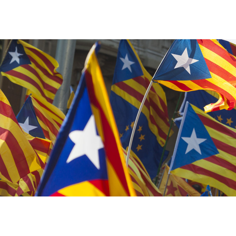 Catalonia Independence Flags by Boniphoto - Wrapped Canvas Print, 30cm H x 46cm W x 3.8cm D