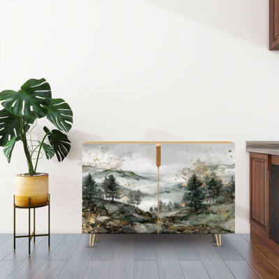 Buffet Buffet avec rangement Tranquil Pine Woodland avec 2 portes pour le salon et la cuisine