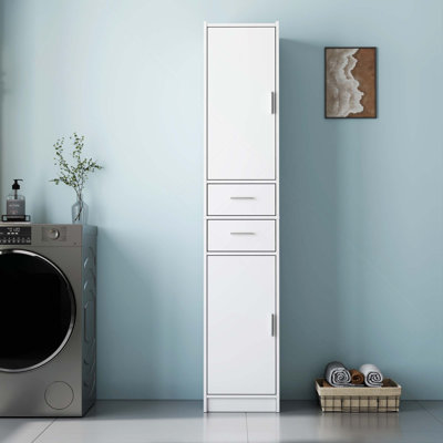 70.87-Inch Tall Bathroom Storage Cabinet With 2 Doors, 2 Drawer & Adjustable Shelves For Bathroom, Living Room, Entryway, Kitchen