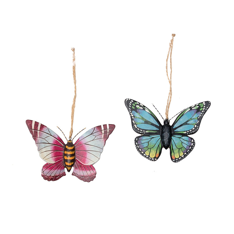 2.9'' Handmade Wood Animals Hanging Figurine Ornament