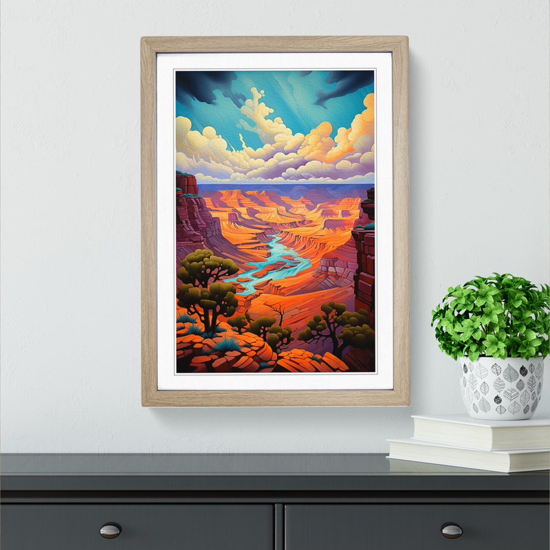 Grand Canyon Tachisme Art - Framed Print, 34cmH x 25cmW