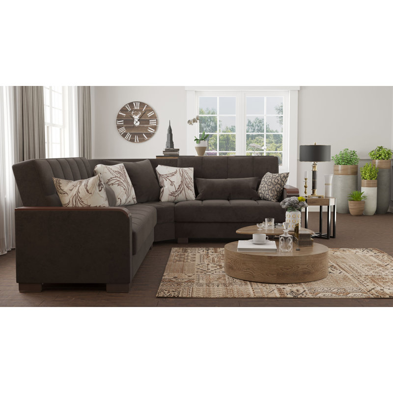 Legacy X 224” Convertible Sectional Sofa Bed with Storage – Firm Support L-Shaped Sleeper Sectional for Small Spaces