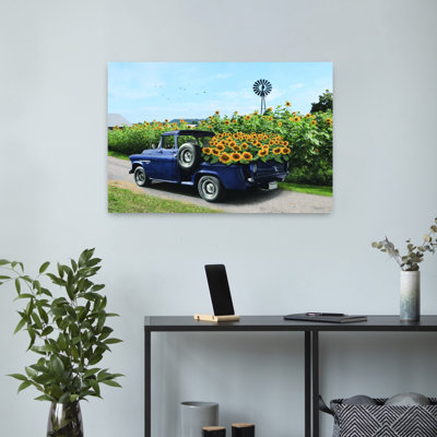 Ensoleillé et tournesols, art abstrait contemporain tournesol