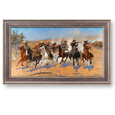 A Dash for the Timber by Frederic Remington The World Classic Art Reproductions,Framed Art for HomeDecor, With Texture Framed