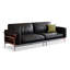 Canapé modulaire noir en cuir véritable-162950182