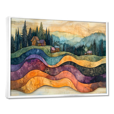 «Native Indian Village In A Forest Landscape I», art mural forêt