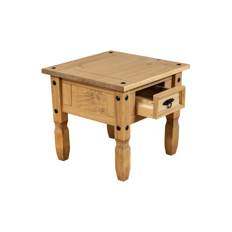 Rustic Charm Solid Wood End Table