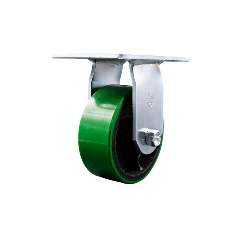 Roulettes robustes en poly vert sur fonte, Vert