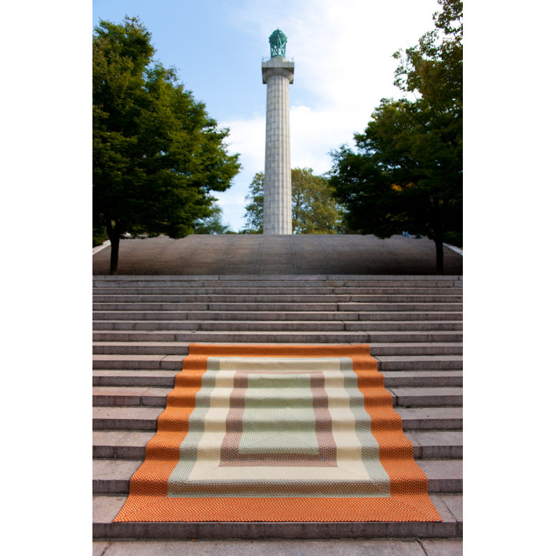Tapis vert tressé Marathovounos, Rectangle 10 pi x 13 pi, Vert