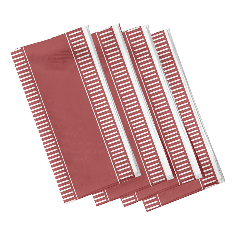 Harris Polyester Striped Square Napkin, Red
