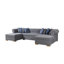Canapé modulaire en velours gris Lorena-92113165