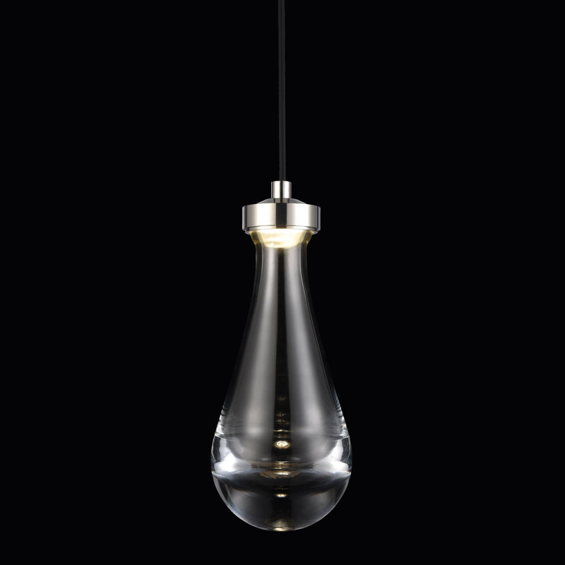 Mini-luminaire suspendu 1 lumière DEL 3cc, Nickel poli