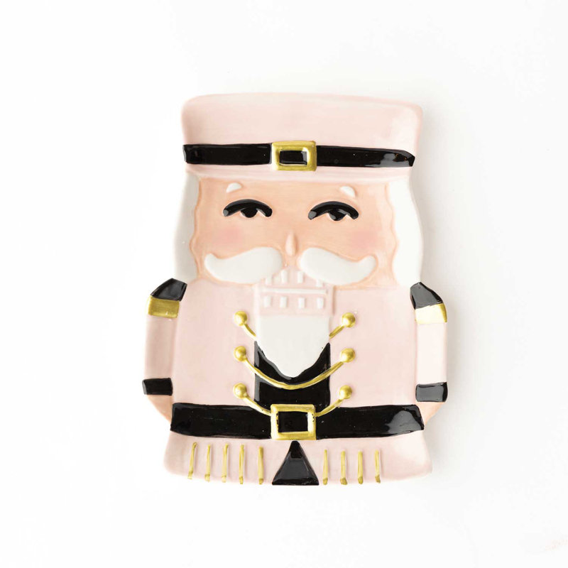 White Nutcracker Dish, Pink