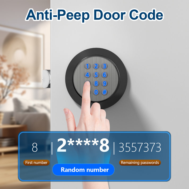 Keyless Smart Digital Door Lock with Keypad, Black