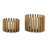 Pillar Ring Warm Gold Midcentury Modern Votive Hurricane Candle Holders - Set of 2