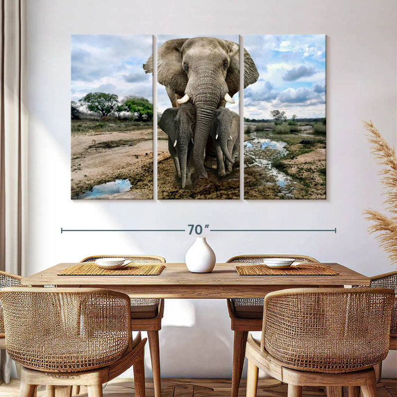 Safari Elephants, 42" H x 65" W