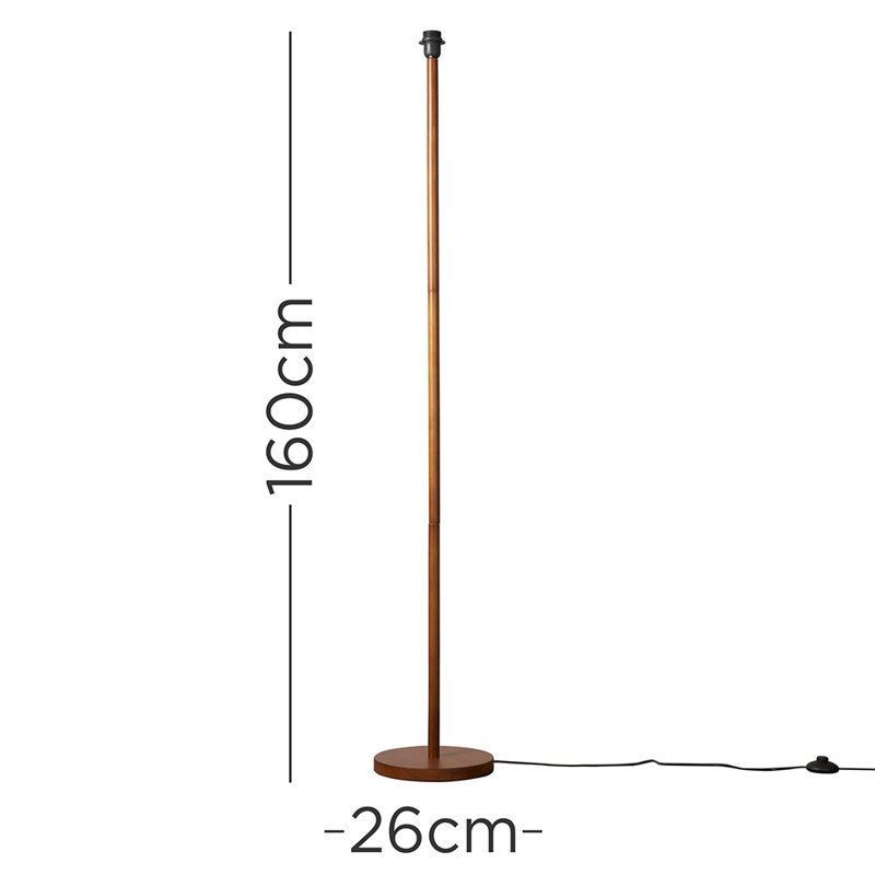 Dilen 160cm Traditional Floor Lamp, Dark Wood