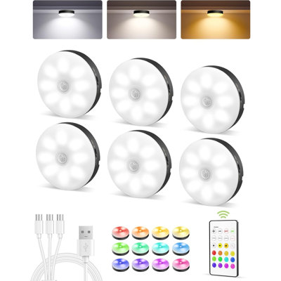 6 Packs Under Cabinet Led Light Wireless Motion Sensor With Remote