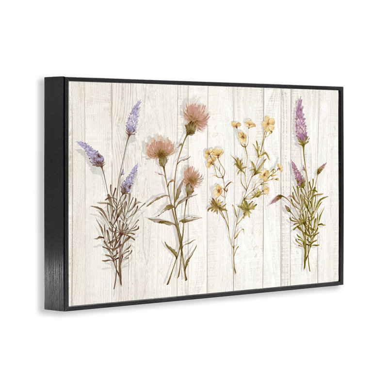 Fleurs sauvages, estampe numérique par Alex Black, Giclée encadrée noir minuit, H 16 po x l 24 po