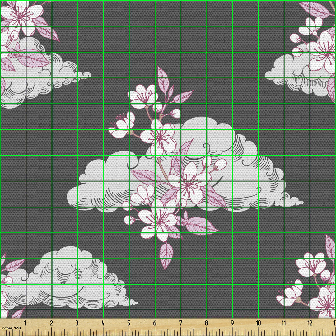 Chelyn Japanese Sakura Blossom on Cloud Multi-Purpose Fabric