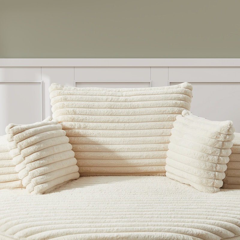Fauteuil surdimensionné en velours côtelé sans assemblage requis, Beige