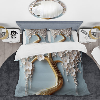 Ensemble de housse de couette en orchidée blanche Garden Of Branches VI Bedding