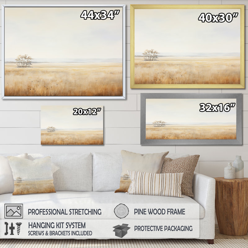 «Prayies Endless Meadows Scenery Minimalisme», reproduction sur toile, Toile tendue, H 24 po x l 32 po