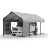 Abri d'auto robuste 10 x 20 pi avec toit en acier galvanisé