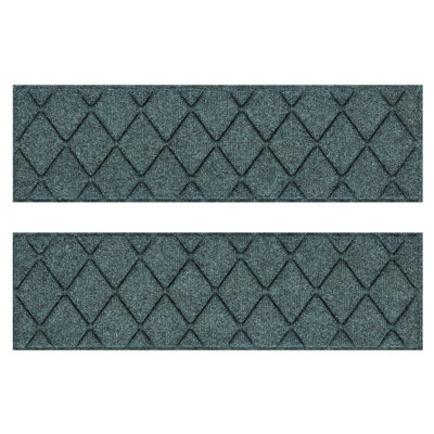 WaterHog® Argyle 8.5 in. x 30 in. Indoor Outdoor Stair Treads Set/4