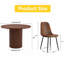 Round Walnut Fluted Pedestal Dining Set with Upholstered Chairs-355486939