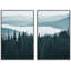 «Pine Tree Forest Mountain Range Valley Nature Landscape», impression sur toile, 2 pièces-92285646-92285647