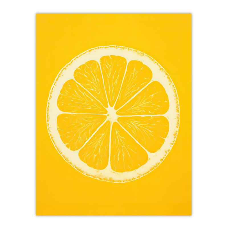 Wall Art Print Lemon On Citron On Monotone Minimalist Kitchen Interior Decor Poster