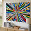 Toile, composition abstraite vibrante dans un style cubiste avec art mural dynamique-1859755517