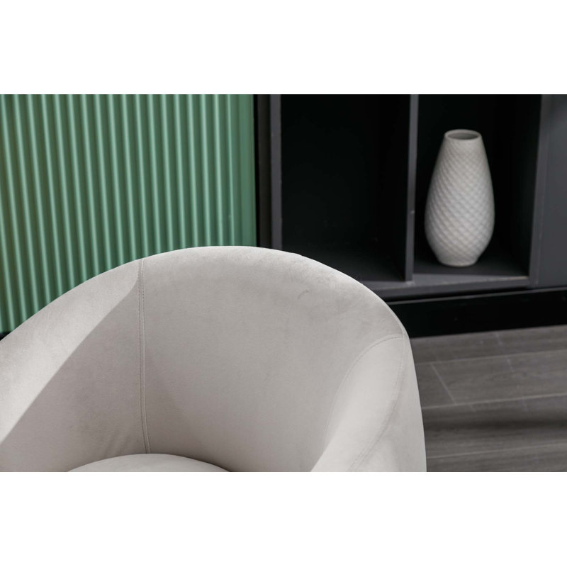 Genece Upholstered Swivel Accent Chair, Gray Velvet