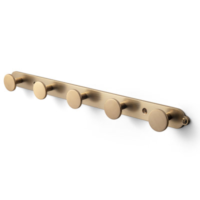  Model 6739 Zinc Alloy Coat Hook with H013 Backplate, Single Pack Wall Coat Racks and Hooks, Antique Brass & Champagne Bronze, 3-Knob & 5-Knob Decorative Hook Rail for Entryway Bathroom Closet