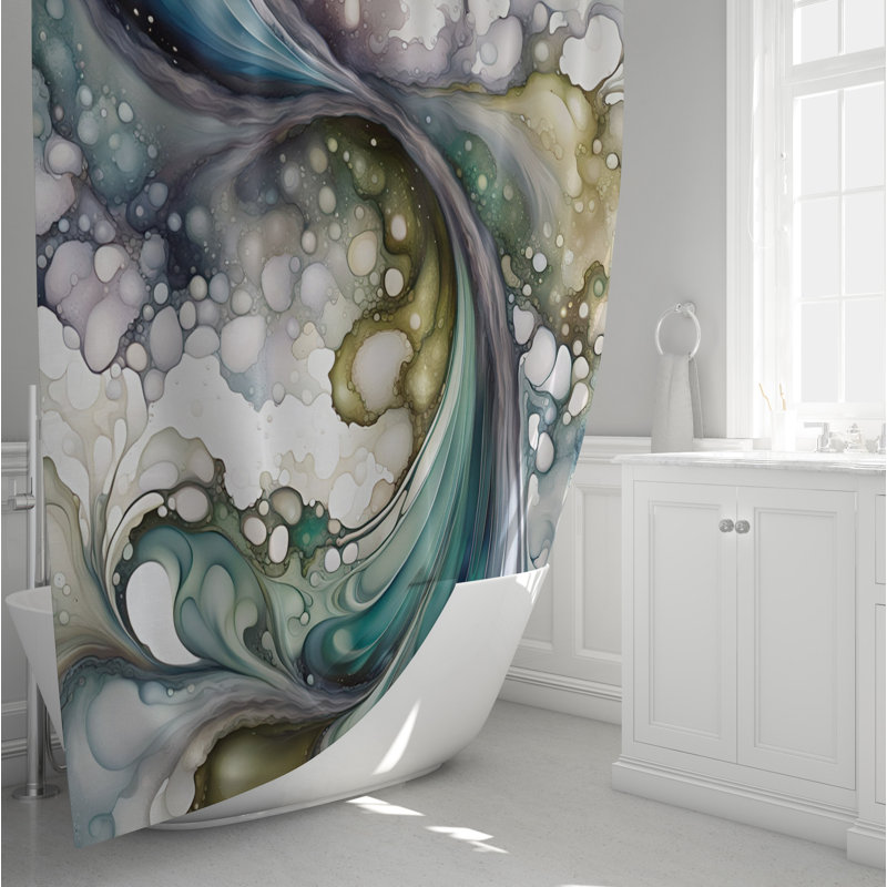 Rideau de douche abstrait, H 93 po x l 70 po