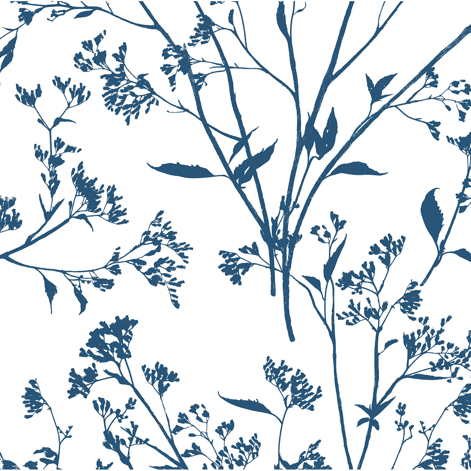 Stormi Modern Floral Wallpaper, Indigo