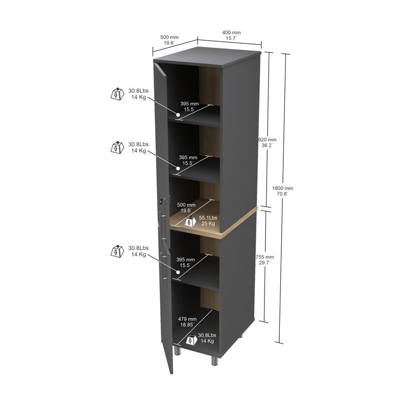 Inval Kratos 6 Piece Garage Storage System