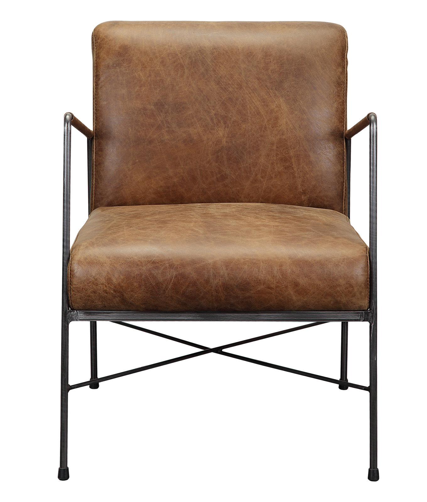 Derry Genuine Leather Armchair, Cappuccino Genuine Leather