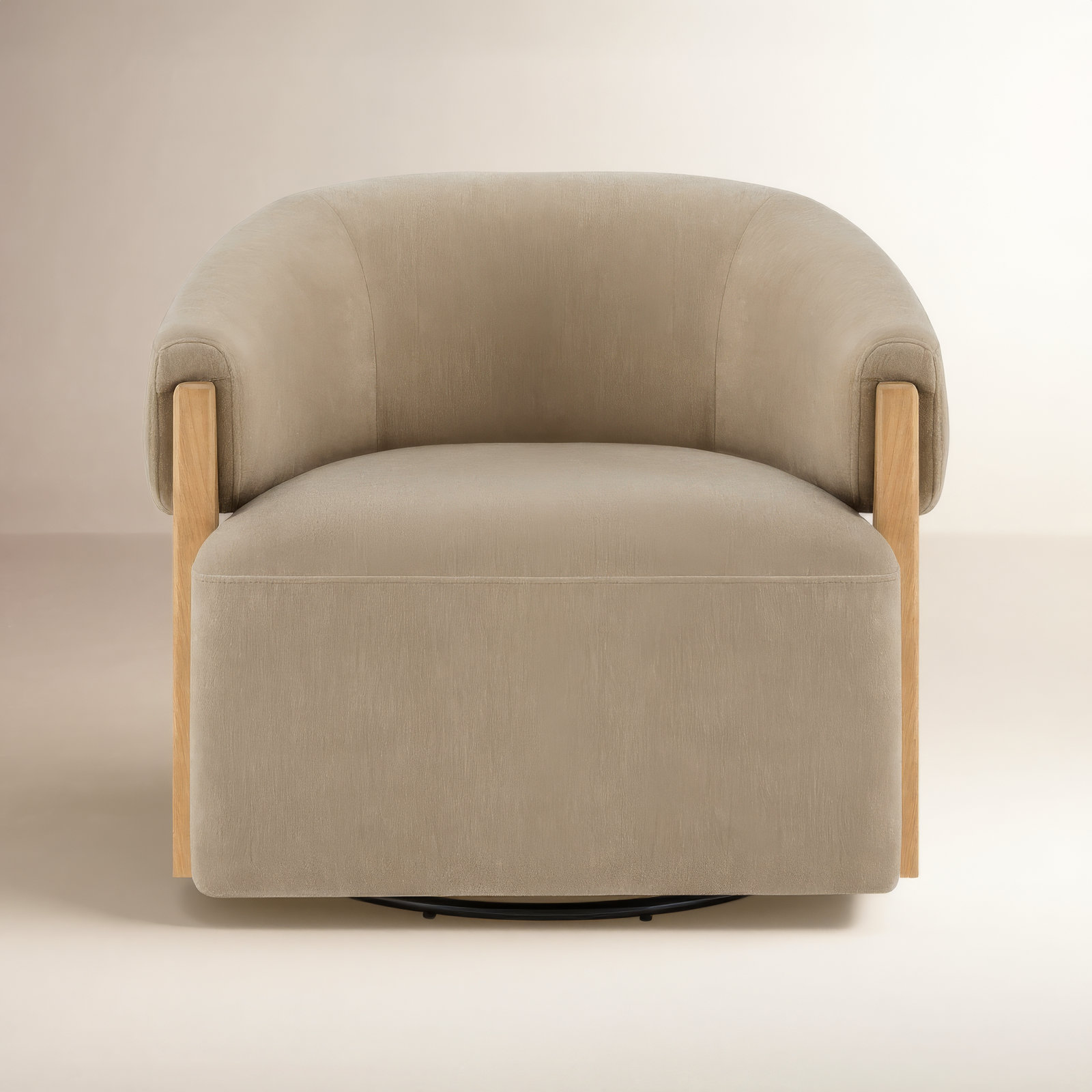 Longfield Upholstered Swivel Accent Chair, Capri Wicker Performance Chenille