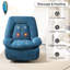 300lbs Electric Massage Swivel Recliner With Heat & Voice Control - Wide Seat Oversized Padded Power Recliner With Lumbar Pillow, Fabric Massaging Chair For Adults-1428066325