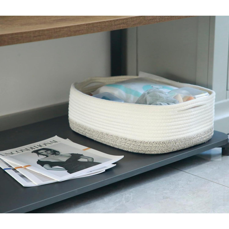 Panier de rangement en corde de coton avec panier tressé pour bébé