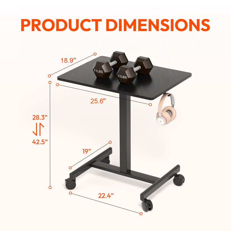 Bureau mobile 26 po x 19 po