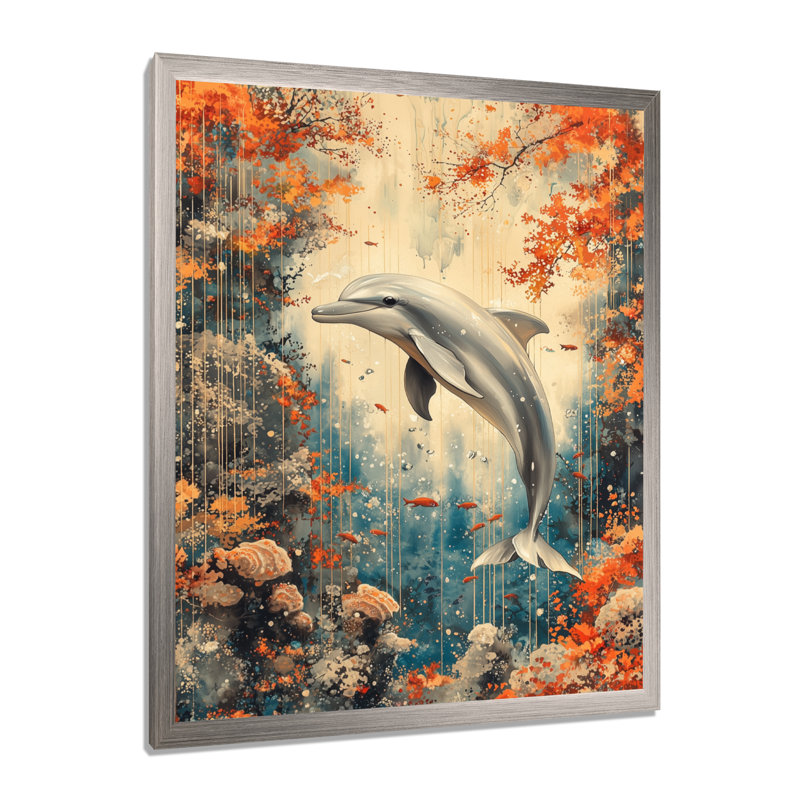 Aille - animaux, art mural sur toile, H 32 po x l 16 po, Argent argent, Reproduction encadrée sans passe-partout