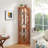 Lighted Corner Curio Cabinet - Display Case For Living Room, Collectibles, Wine & Bar Glass Storage - Elegant Corner Design With Lights Included-346571203