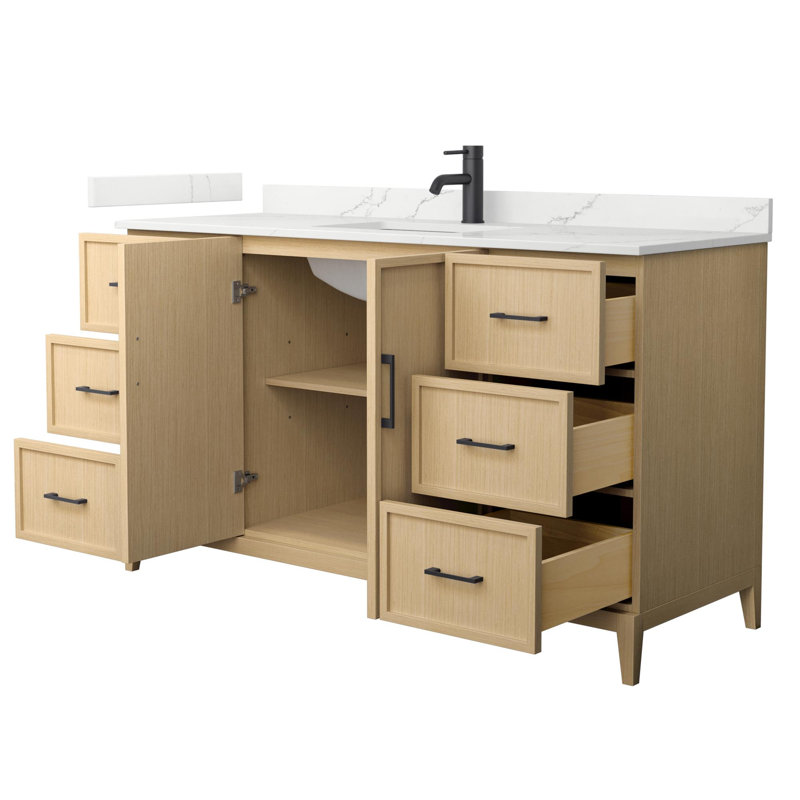 Elan 60'' W Vanity, Tan, Matte Black, Single