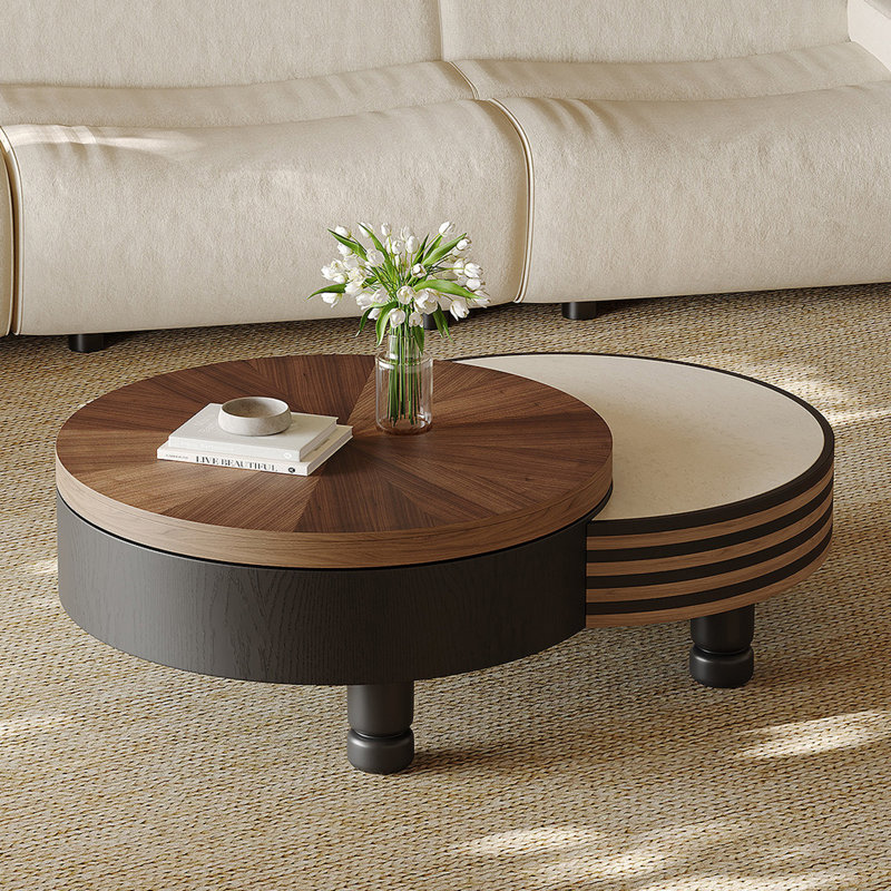 Table basse créative de style français, Beige / Black