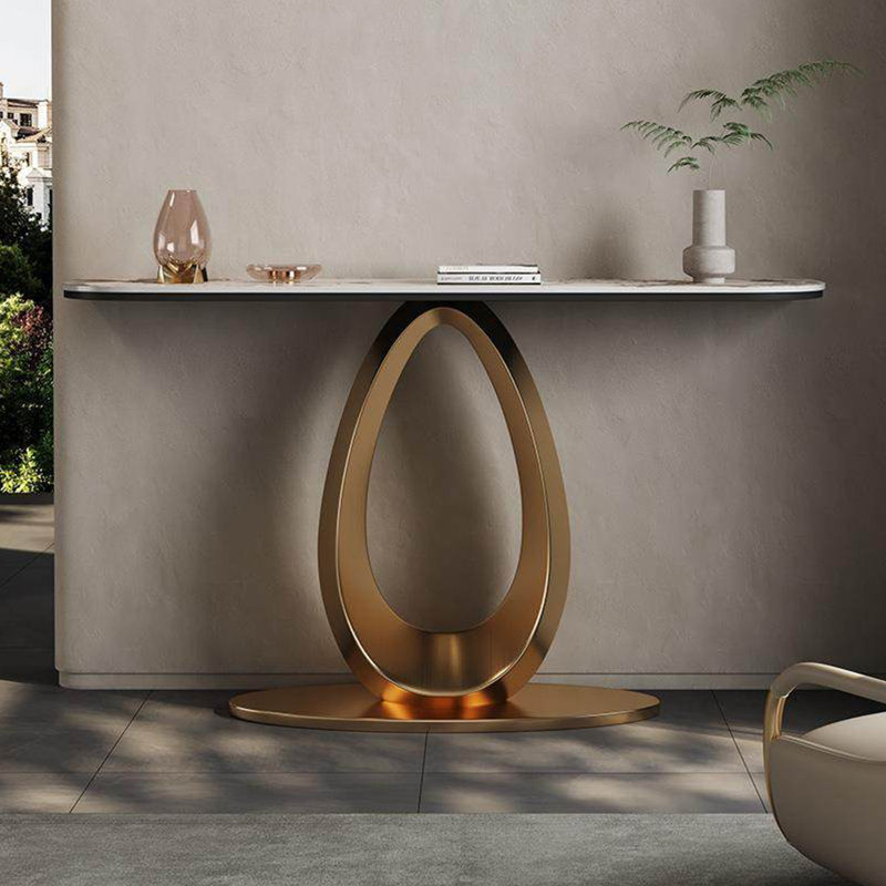Console en métal de style italien., 33,4 po H x 55 po L x 13,7 po P